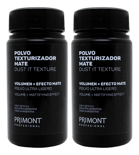 Primont Kit X2 Polvo Texturizador Mate Dust It Volumen 3c