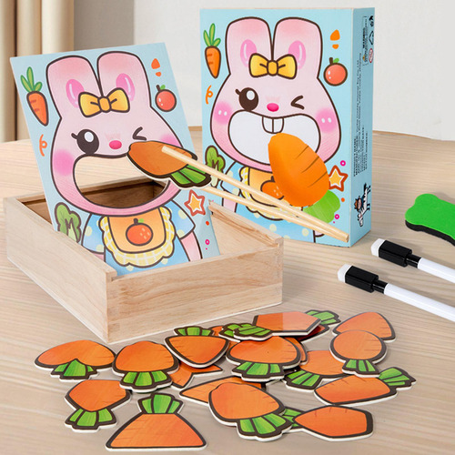 Juego De Alimentación De Juguete Intelectual De Madera Para