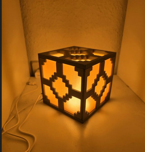 Minecraft Glowstone Lampara De Noche Led Mojang 3d Conregalo