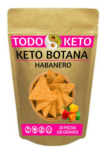 Totopos Keto Sin Gluten Habanero 100 Gramos