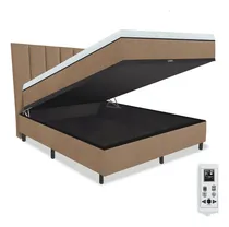 Comprar Eco New Colchões Master Cor Bege Master Colchão Magnético Embalado A Vácuo Casal Massageador E Cromo Mais Cama Box Baú Mais Cabeceira Painel Fixada Na Parede