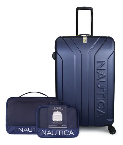 Pack Maleta Grande Prime 23kg+ Organizador Azul Nautica