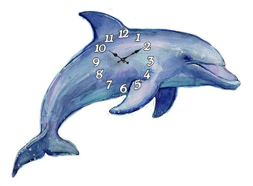 Sea Creations - Reloj Con Diseo De Delfn Troquelado, 35,5