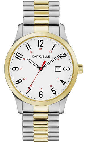 Caravelle Traditional Quartz Mens Watch, Stainless Steel