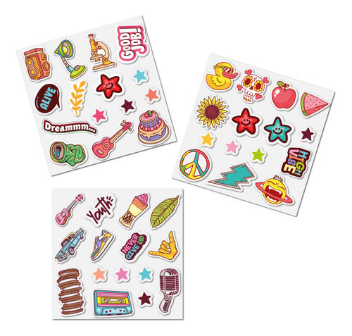 Planchas Stickers Resistente Todo Pop Termo Fundas Agenda 