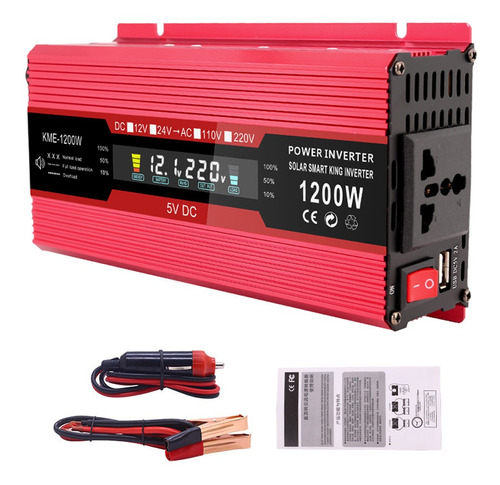 Inversor De Corriente Para Automóvil De 1200 W, 12 V A 110 V