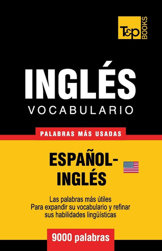Libro: Vocabulario Español-inglés Americano 9000 Palabras