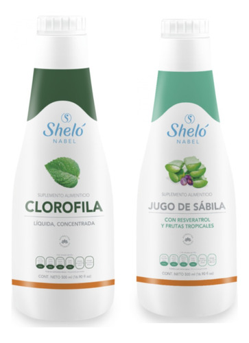 Clorofila Y Jugo De Sabila, Regenera 500 Ml C/u Shelo Nabel.