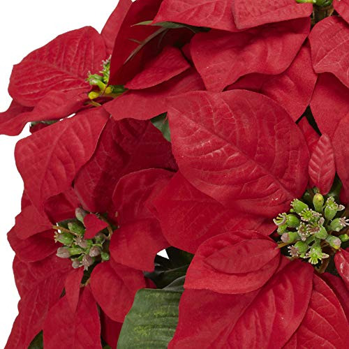 Poinsettia Artificial Con Arreglo De Flores De Seda En Jarró