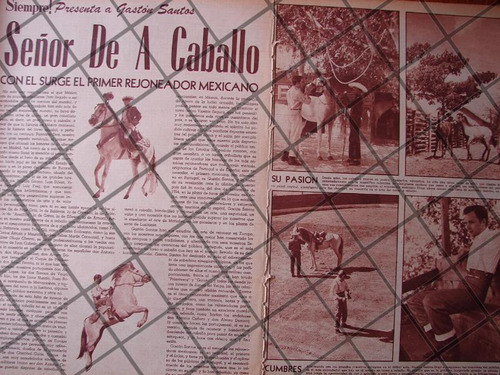 Afiche Retro, Gaston Santos, Rejoneador 1956