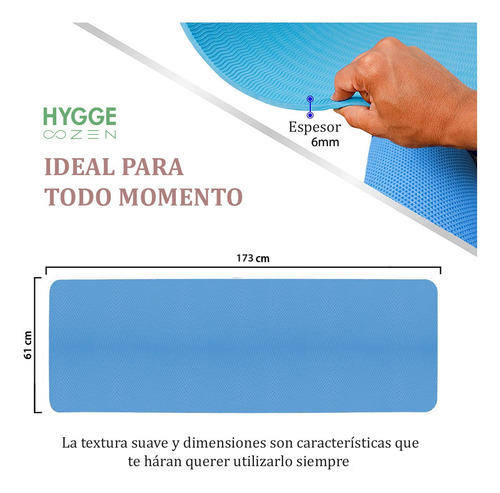 Imagen 2 de 10 de Colchoneta Mat Yoga Fitness Pilates Goma Eva 6mm Con Correa