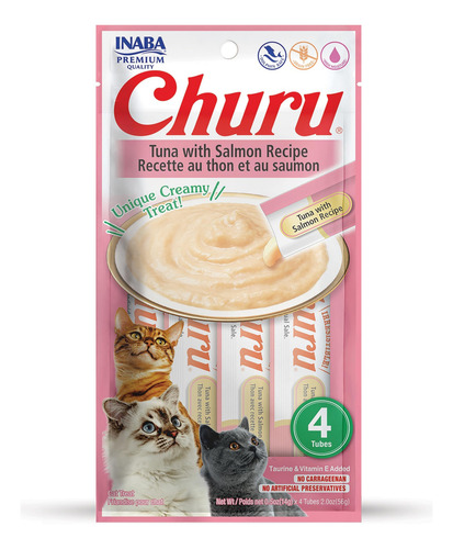Inaba. Churu Premios Para Gato Sabor Atún Y Salmón 14gr C/u