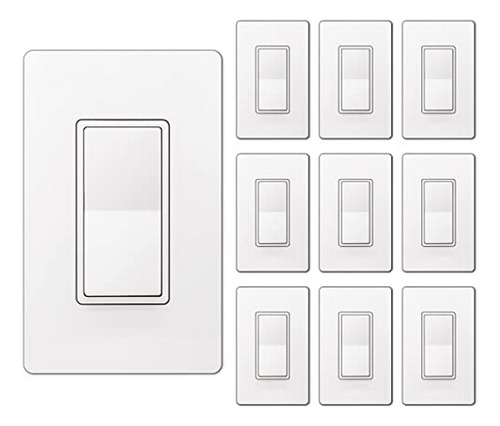 Paquete De 10 Interruptores De Luz De Pared  Decorator De Un