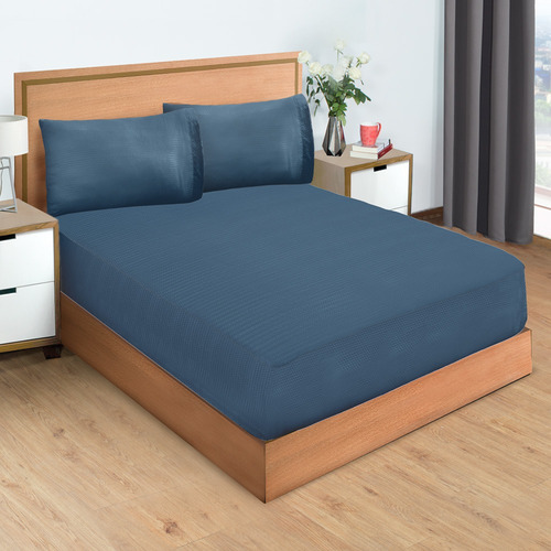 Sabana Relax Azul Matrimonial Cubre Hasta 40 Cm De Cajón Diseño de la tela Liso