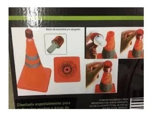 Cono Precaucion Con Reflejantes Vial Carro Proteccion Uv Led