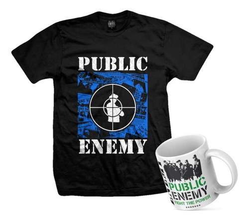 Combo Pack Remera Public Enemy Unity Merch + Taza Ceramica