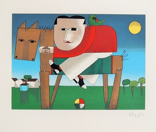 Inos Corradin - Cavalo De Pau - Serigrafia -  3s Arte