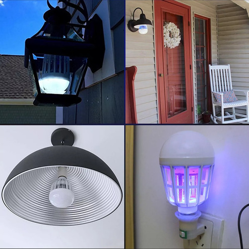 Lampara Mata Mosquitos Bombilla Led 15w E27 2 Modos