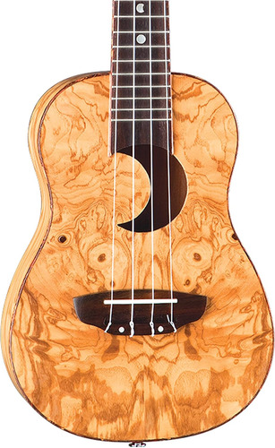 Ukelele De Concierto Luna Crescent Olive Ash Burl, Natu...