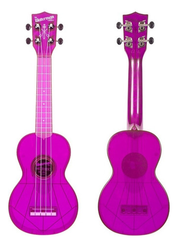 Ukulelen Kala Ka-swf Soprano Waterman Fluorescente Color Violeta