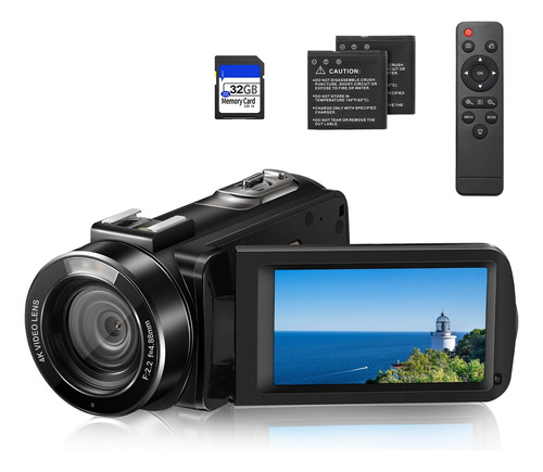 Videocámara Konsivy 4k 30fps 56mp Con Zoom Digital 16x, Wifi