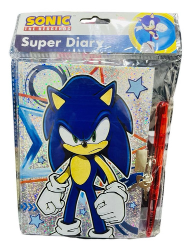 Sonic Diario Con Candado Y Pluma Sonic The Hedgehog