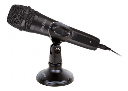 Imagen 1 de 3 de Microfono Unidireccional Karaoke Cableado + Pedestal De Mesa