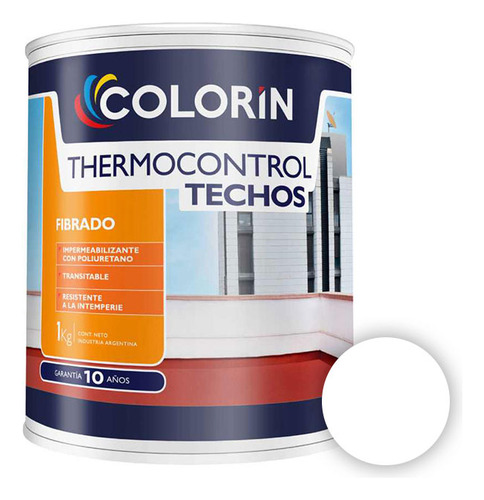Impermeabilizante Techos Thermocontrol Fibrado Blanco 1 Kg