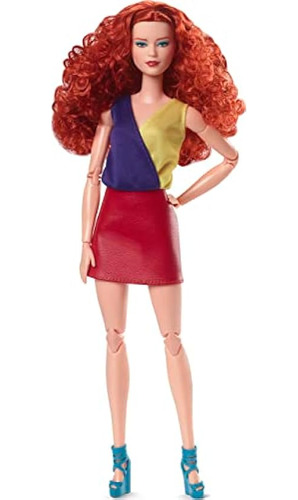 Muñeca Look Pelirroja Con Falda Roja Barbie Signature ;o
