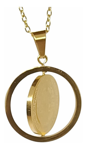 Colgante Medalla San Benito Antiestres Chapado En Oro 18k
