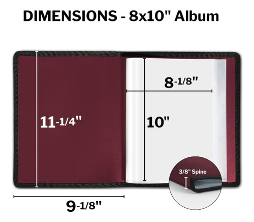 8x10 Photo Album Binder With Clear Sleeves- (ruby), Art...