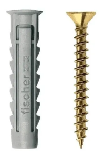 Tarugo Sx 6 Taco Fischer + Tornillo Dorado 35mm X 100 Unidad