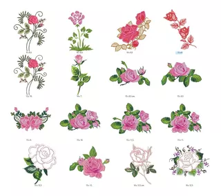 30 Matrices P/maquinas De Bordar Rosas Que Son Un Sueño/flor