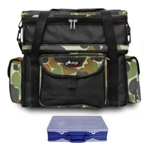 Kit Bolsa Gg Action Pesca + 1 Maleta Dupla Face