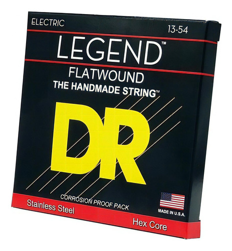 Encordoamento Dr Strings Legend Flat Guitarra Jazz 13-54 Aço