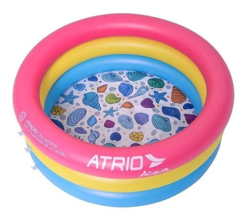 Piscina Inflável redondo Atrio Acqua ES299 88L rosa e amarela e azul