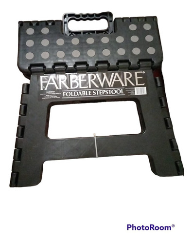 Farberware Folddable Stepstool Escalera Negra Banco 1 Peldañ