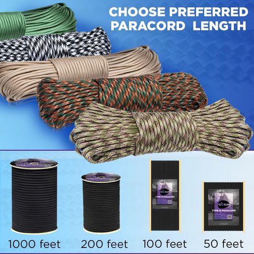 Cuerda Paracord Teceum, Nylon Resistente Para Supervivencia