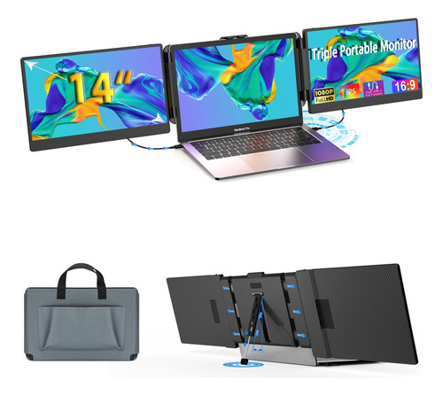 Extensor De Pantalla Triple Para Computadora Portátil Kwumsy