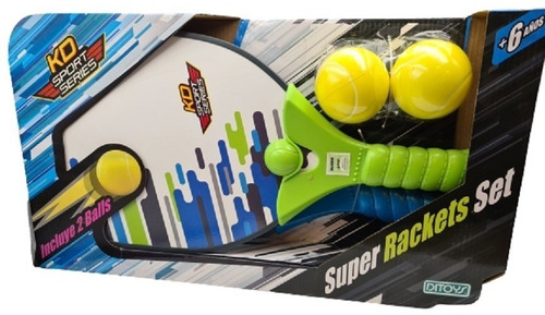 Super Rackets Set Sport Series + 2 Pelotas Set Juego Playa