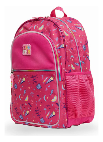 Mochila Escolar De Espalda Estampa Espacio 43cm Zaphir Color Rosa Chicle Diseño De La Tela Estampado