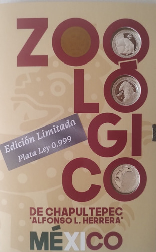 Medallas Plata 0.999 Conmemorativas 100 Años Zoológico Cdmx