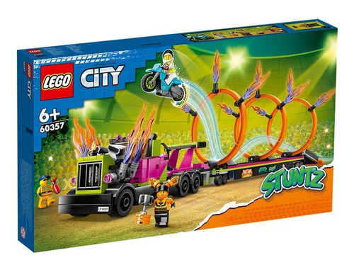 Lego City 60357 Desafío Acrobático Camión Y Anillos De Fuego