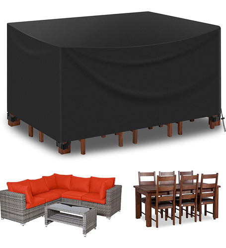 El Juego De Muebles De Mesa De Patio Rectangular Cubre L