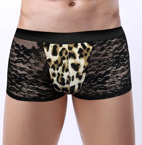 Boxer Encaje Elastizado Clandestine 8115 Leopardo - Fun*