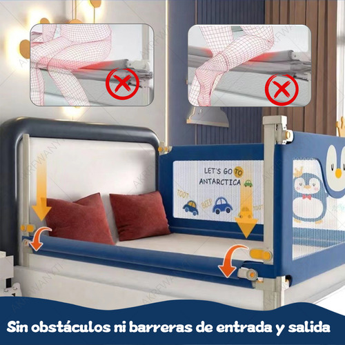 Barandilla Protector Cama Infantil Barra Seguridad 2m/1.5m 2