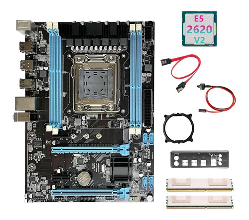 Placa Madre X79+cpu E5 2620 V2+2 X Ddr3 4g Recc Ram+cable Sw