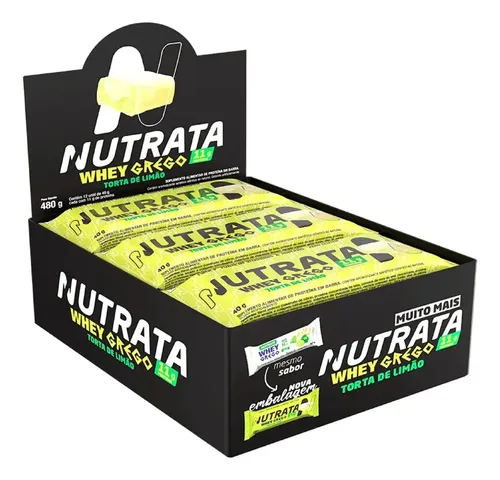 Barra Whey Grego 40g Display com 12 unidades Torta de Limão Nutra...