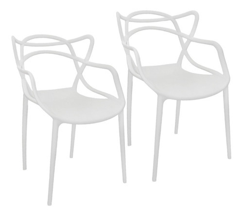 Kit 2 Cadeiras Allegra Design Cozinha Sala Estar Jantar Cor da estrutura da cadeira Branco