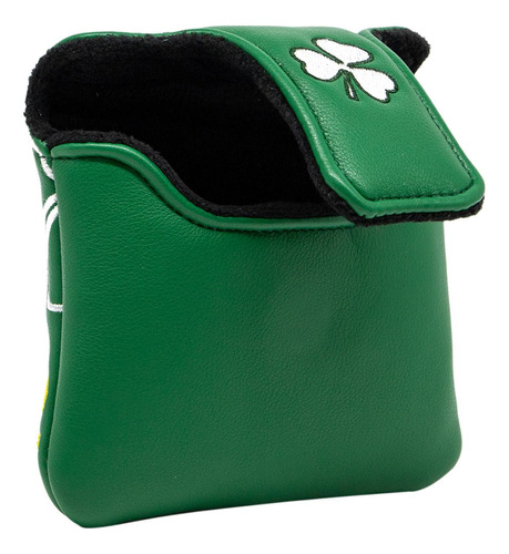 Golf Mallet Putter Cover Eje Central Cuadrado Verde